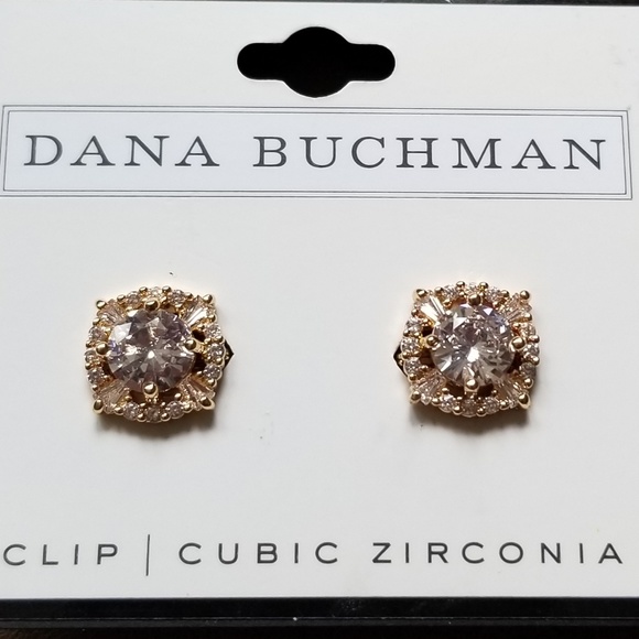 Dana Buchman Jewelry - NWT Dana Buchman Gold/Crystal Clip Earrings